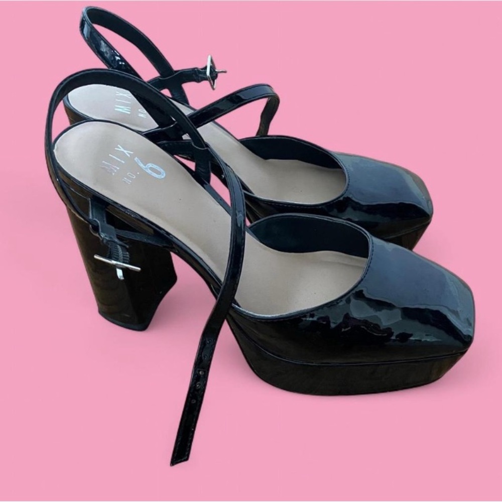 Mix No. 6 Black Patent Heels